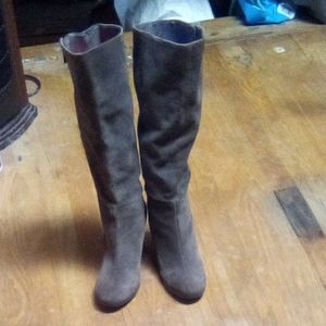 Franco Sarto Brown Knee High Wedge Boots